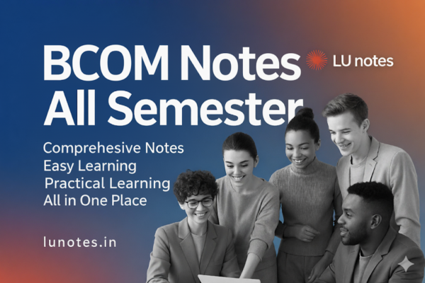 Lucknow University BCom Notes Financial Accounting and Tax PDFs