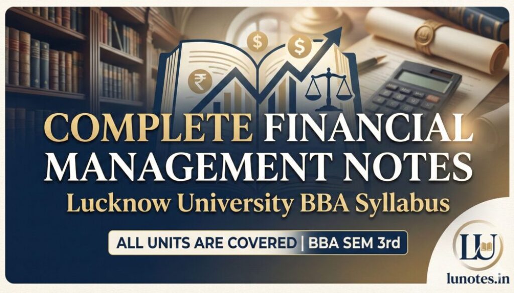 Complete financial managemnt notes bba sem 3 for lucknow university lu notes, lunotes.in