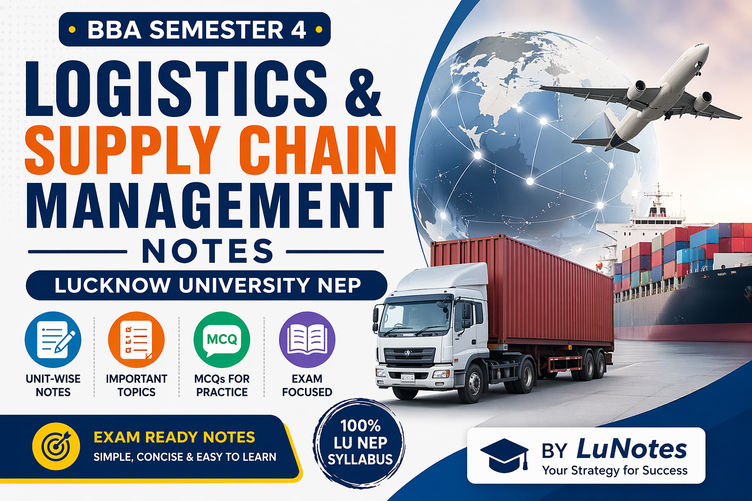 Logistics and Supply Chain Management Notes BBA Semester 4 Lucknow University NEP with MCQs and unit wise topics
